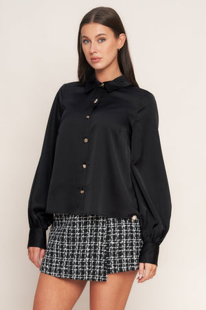 BLACK ORBIT WOVEN TOP