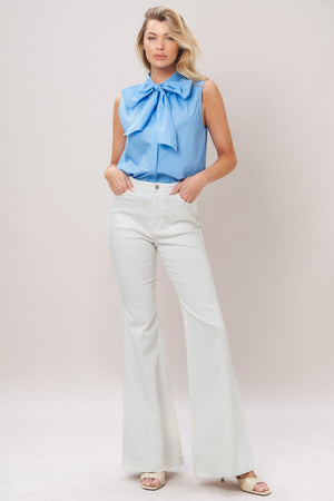 Elegant Sky Woven Top
