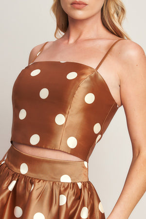 CHIC POLKA FLOW WOVEN TOP