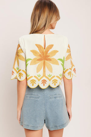 VINTAGE ISLAND WOVEN CROP TOP