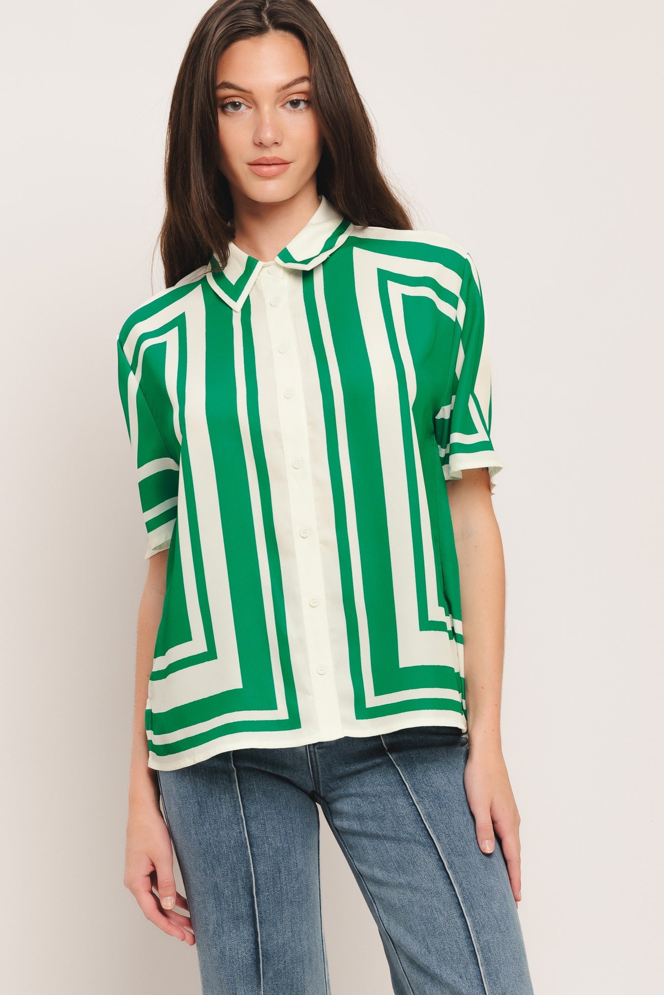 RIVIERA STRIPE WOVEN TOP