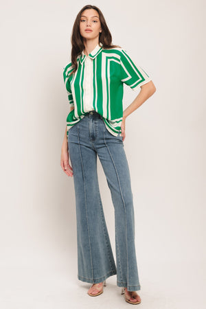 RIVIERA STRIPE WOVEN TOP