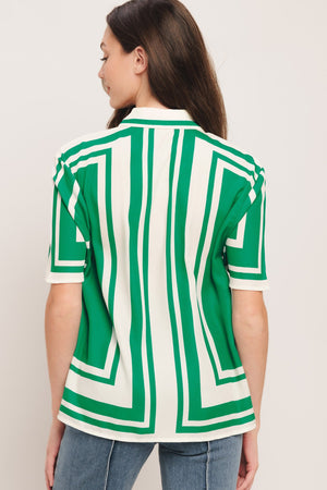 RIVIERA STRIPE WOVEN TOP