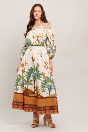 SUNLIT GARDEN WOVEN OFF SHOULDER TOP