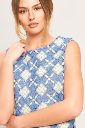 COASTAL WOVEN LACE TOP
