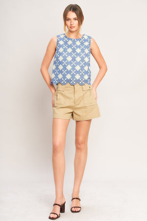 COASTAL WOVEN LACE TOP