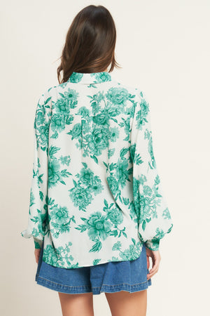 BOTANICAL POP WOVEN TOP