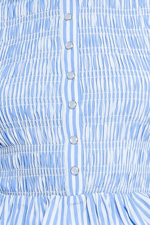 EFFORTLESSLY SWEET STRIPED WOVEN TOP