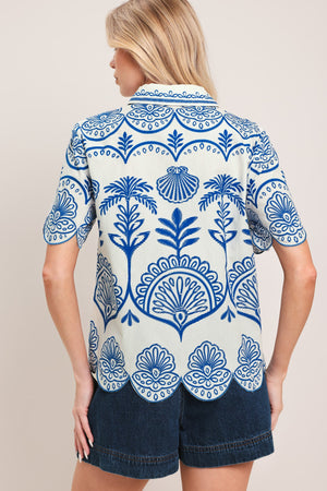 Coastline Palm Woven Top