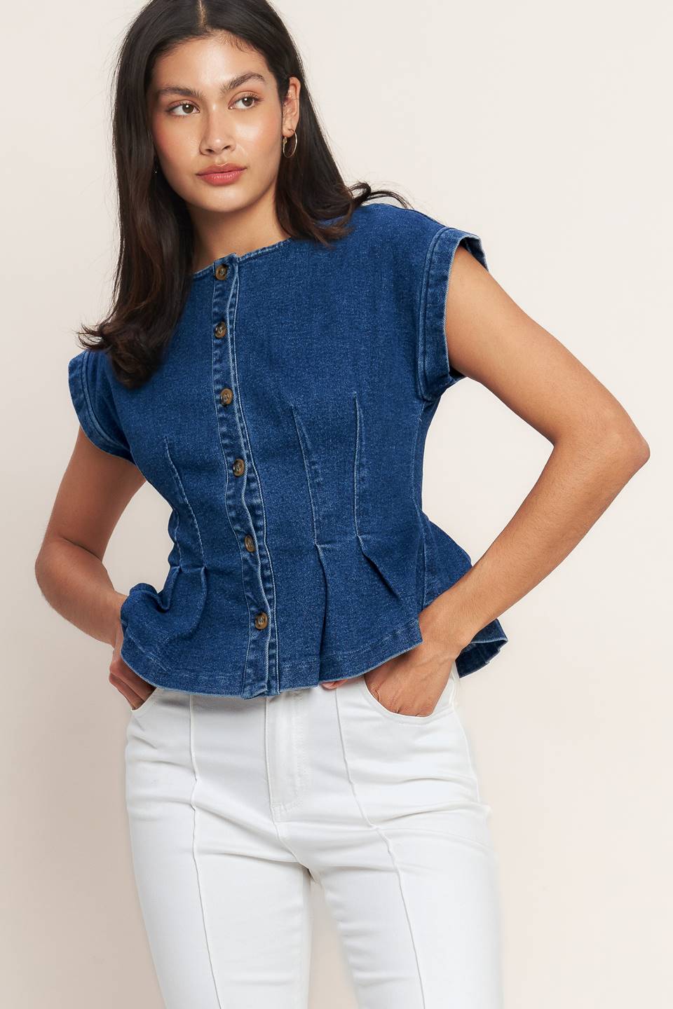THE ONE YOU KEEP DENIM TOP