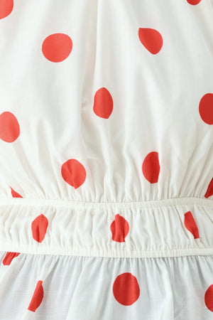 CHERRY KISS POLKA DOT WOVEN TOP