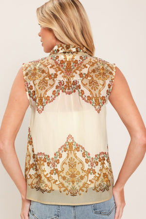 GILDED SCROLL PRINT TOP