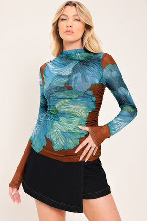 TROPIC BLOOM POWER MESH TOP