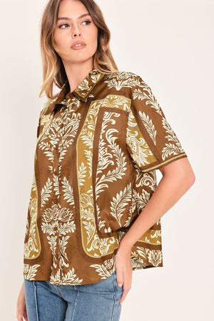 VINTAGE MANOR PALAZZO WOVEN TOP