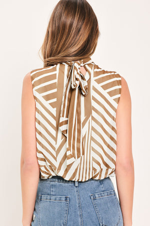 LATTE RIBBON RHAPSODY WOVEN TOP