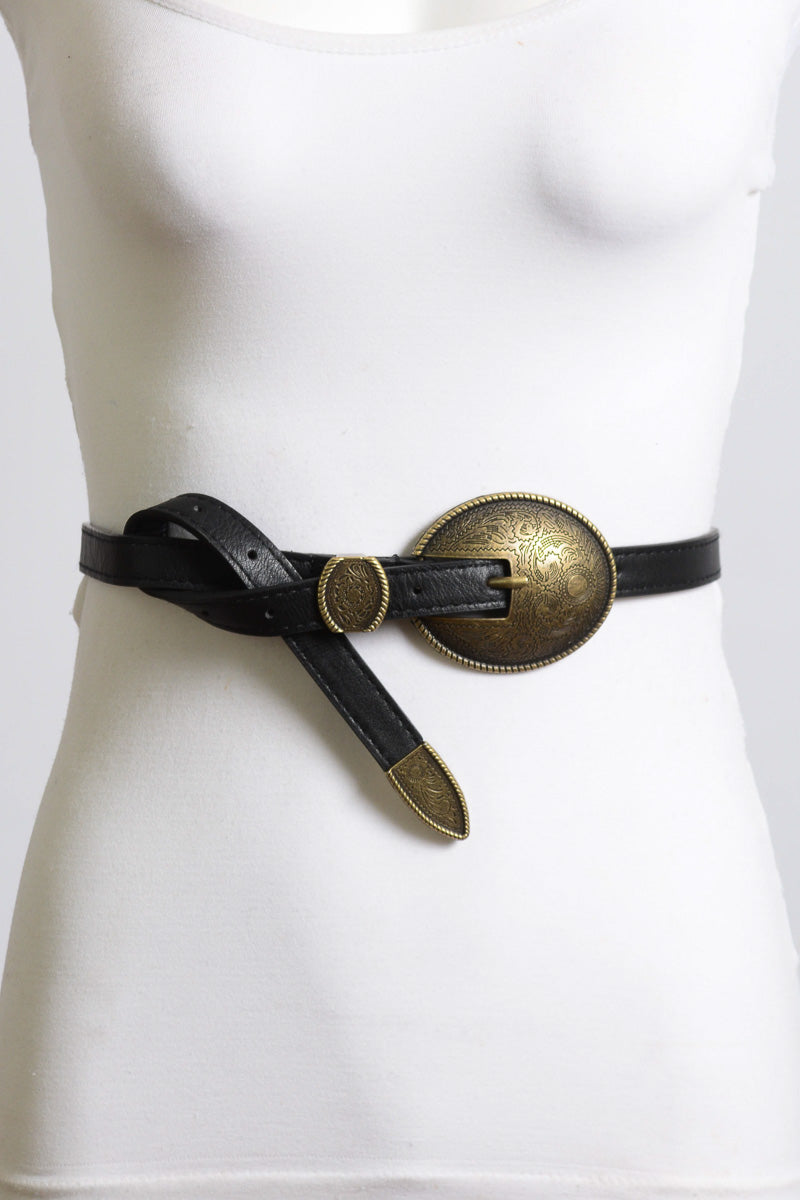 Oval Embossed Vintage Buckle Belt