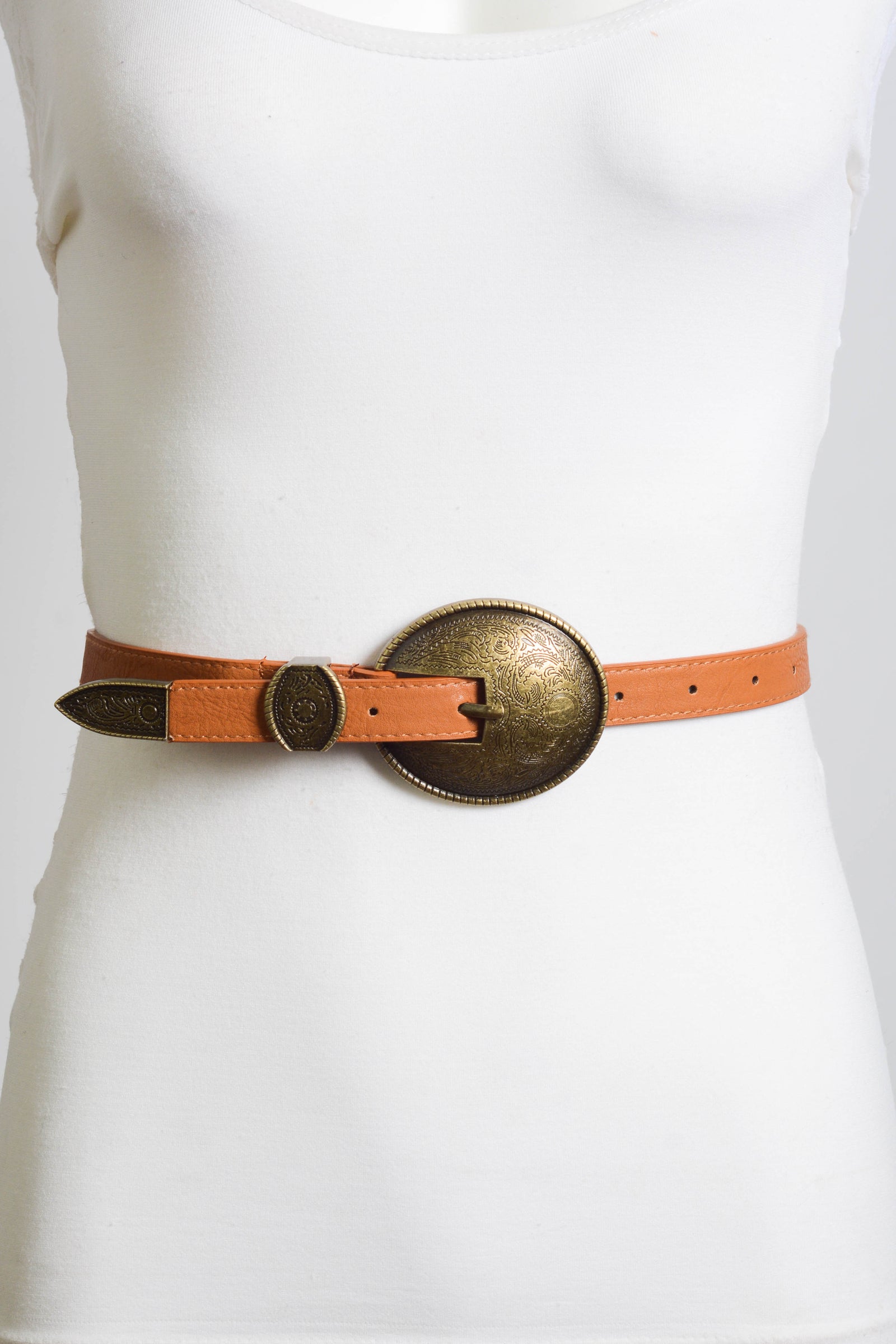 Oval Embossed Vintage Buckle Belt