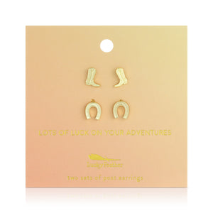 Lots of Luck - Boots + Horseshoe Studs by Lucky Feather