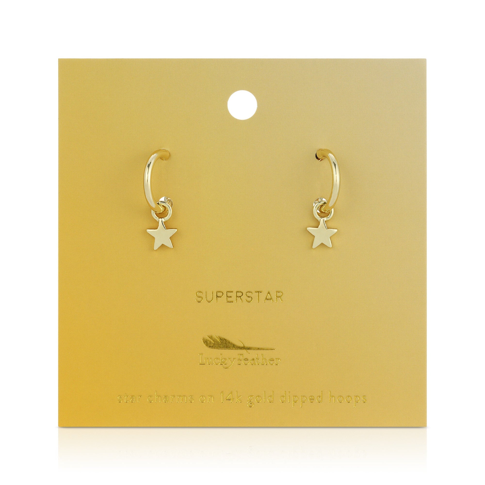 Superstar - Star Hoops by Lucky Feather