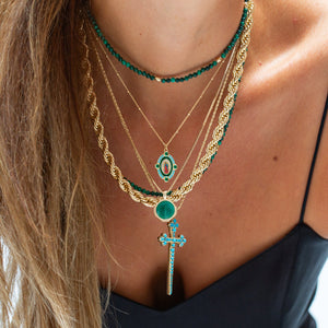 Athena Turquoise Cross Necklace