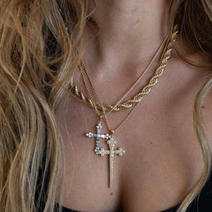 Athena Pearl Cross Necklace