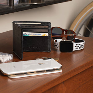 Large Billfold Wallet with RFID protection - Black