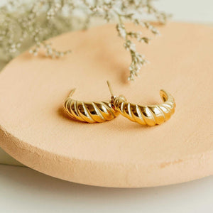 Gold Croissant Earrings