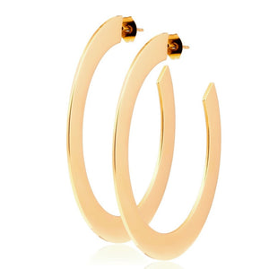18k Gold Plated Large Flat Hoop