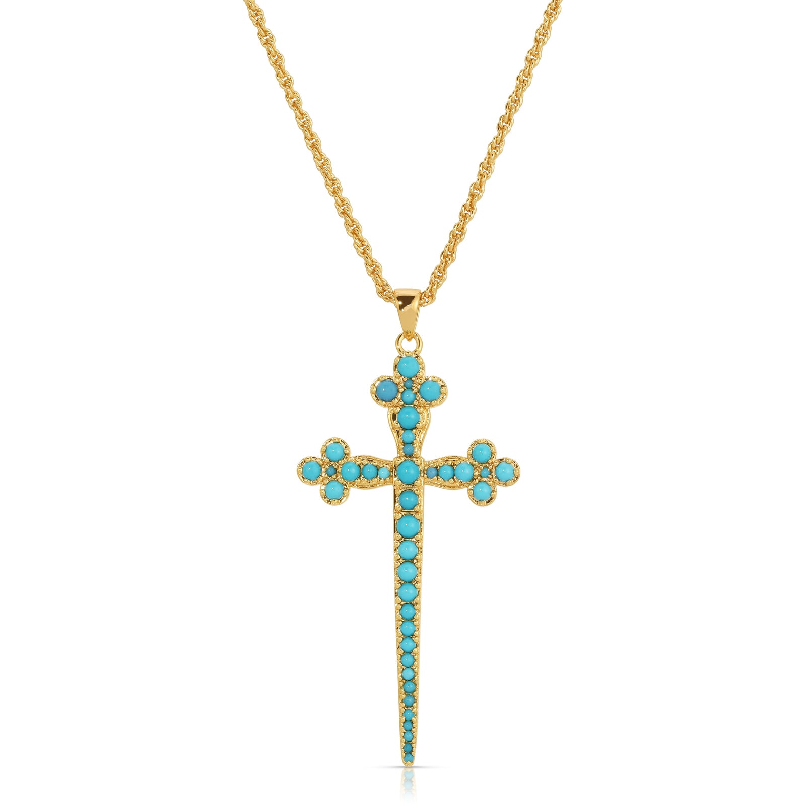 Athena Turquoise Cross Necklace