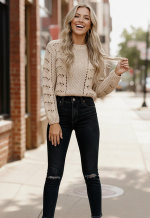 Vanilla Skies Crochet Pullover