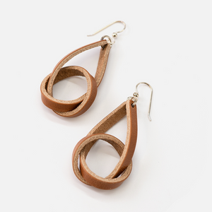 Full Grain Leather Knot Earrings