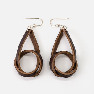 Full Grain Leather Knot Earrings