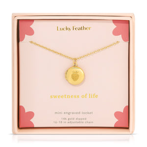 Mini Engraved Locket by Lucky Feather
