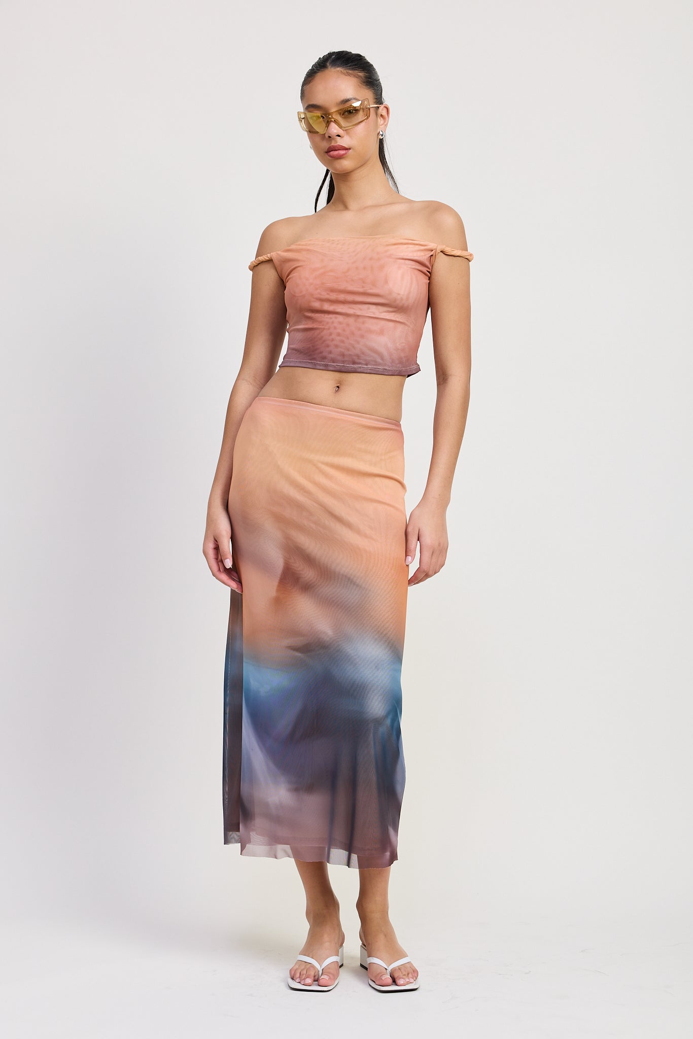 Mesh Midi Skirt