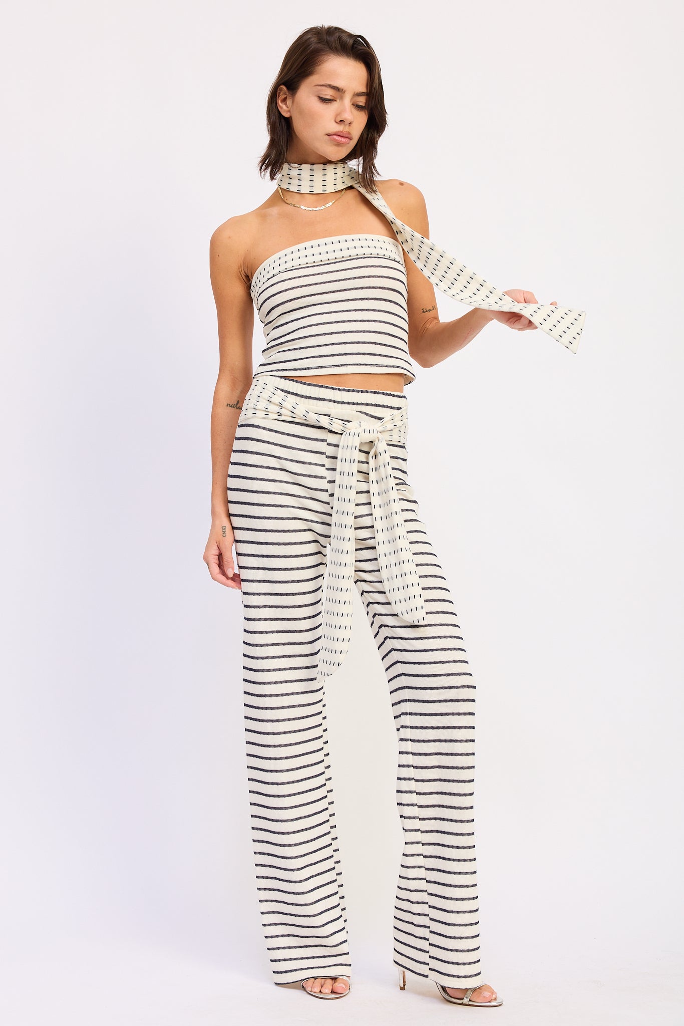Low Rise Striped Knit Pants