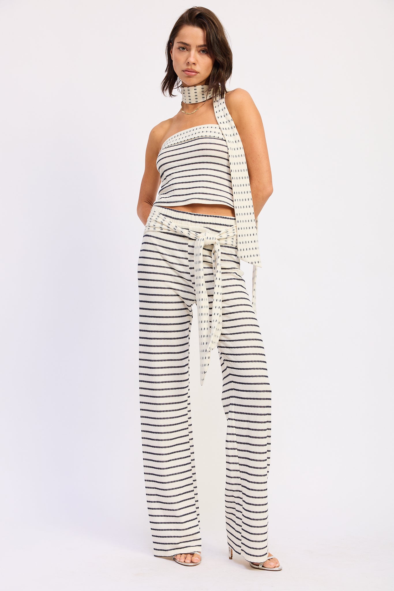 Low Rise Striped Knit Pants