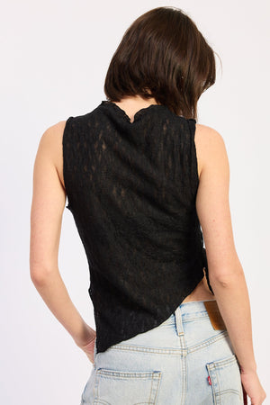 Side Tie Mock Neck Top