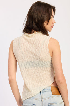 Side Tie Mock Neck Top