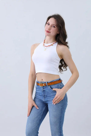 Faux Alligator Skin Leather Belt - Perfect for Any Outfit Leto Collection