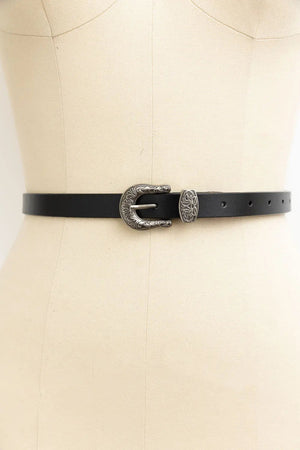 Western Style Skinny Leather Belt - Cowgirl Chic Leto Collection