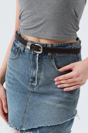 Wild Elegance: Faux Alligator Skin Patterned Leather Belt