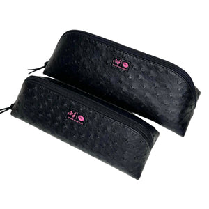 Black Ostrich Joey Pouch