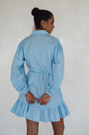 Malina Button Down Cotton Mini Dress by ELF