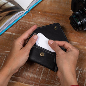 Mini Envelope Wallet with RFID Protection - Black