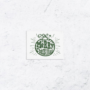 Merry Christmas Letterpress Ornament Cards Box Set of 10