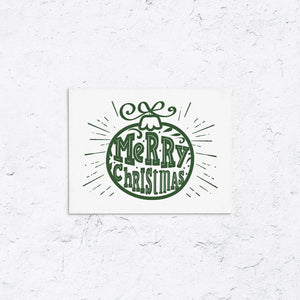 Merry Christmas Letterpress Ornament Cards Box Set of 10