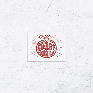 Merry Christmas Letterpress Ornament Cards Box Set of 10