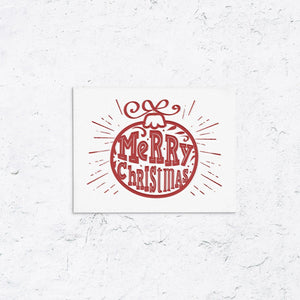 Merry Christmas Letterpress Ornament Cards Box Set of 10