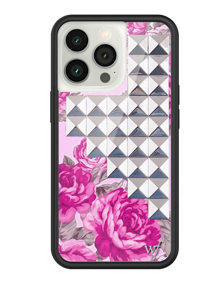 Pink Floral Stud iPhone Case