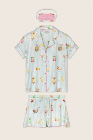 It's Five O'clock Somewhere Cocktail Print 3-Piece PJ Set